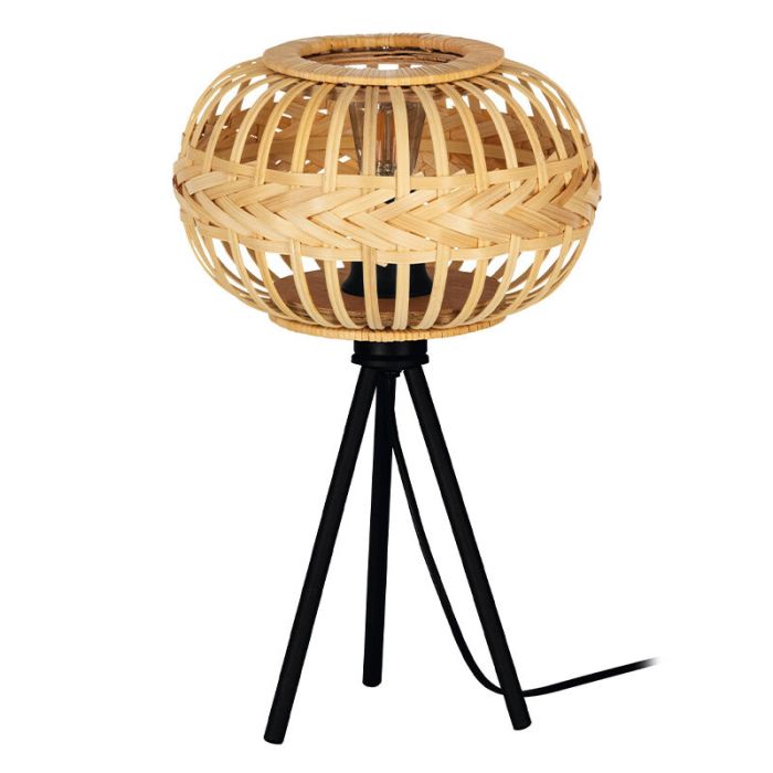 Brown rustic table lamp metal, Firenze, with switch