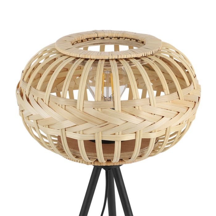 Brown rustic table lamp metal, Firenze, with switch