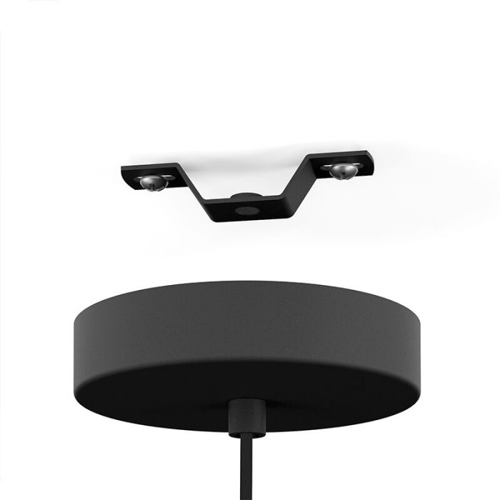 Black industrial pendant light aluminium, Nuno