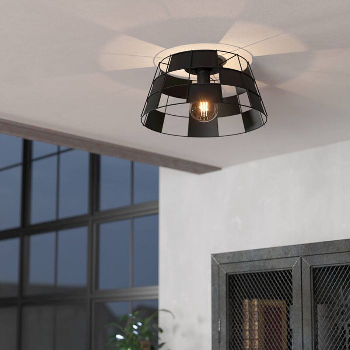 Black ceiling light aluminium, Nelly