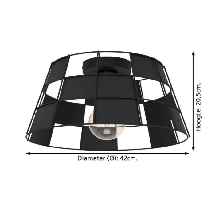 Black ceiling light aluminium, Nelly