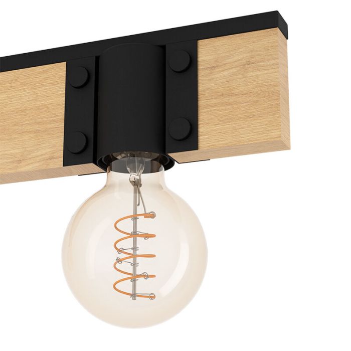 Brown rustic table lamp wood, Angela