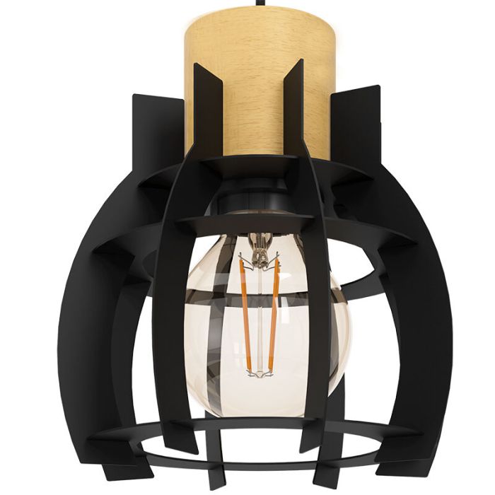 Black retro pendant light aluminium, Redouan