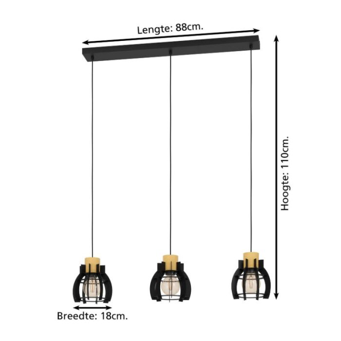 Black retro pendant light aluminium, Redouan