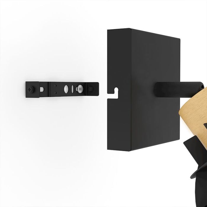 Black retro wall spotlight aluminium, Redouan
