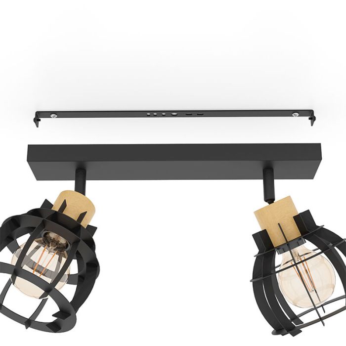 Black retro ceiling spotlight aluminium, Redouan