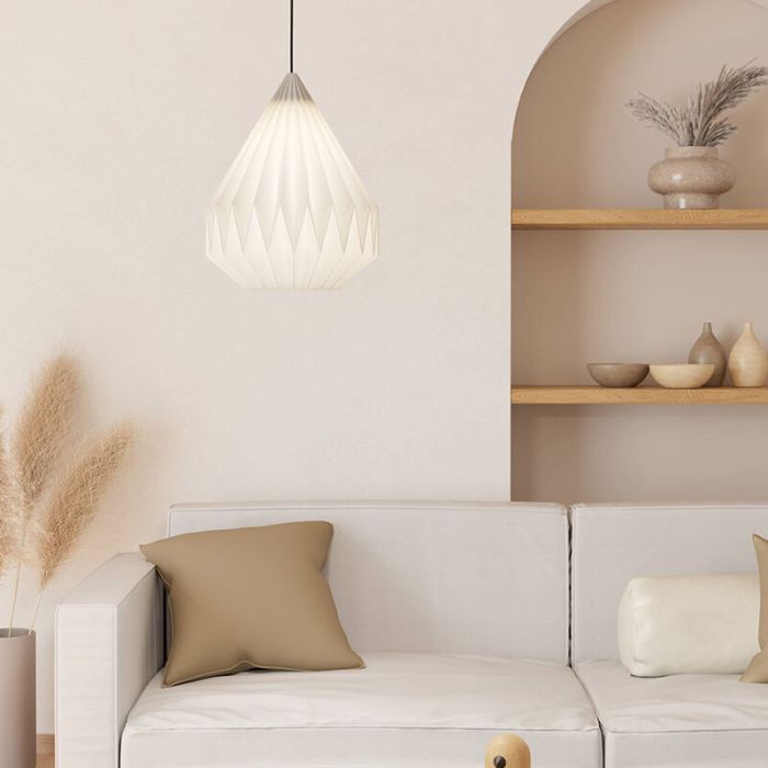 Paper pendant light white, Leco
