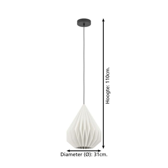Paper pendant light white, Leco