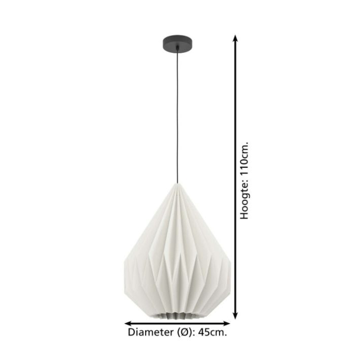 Paper pendant light white, Leco