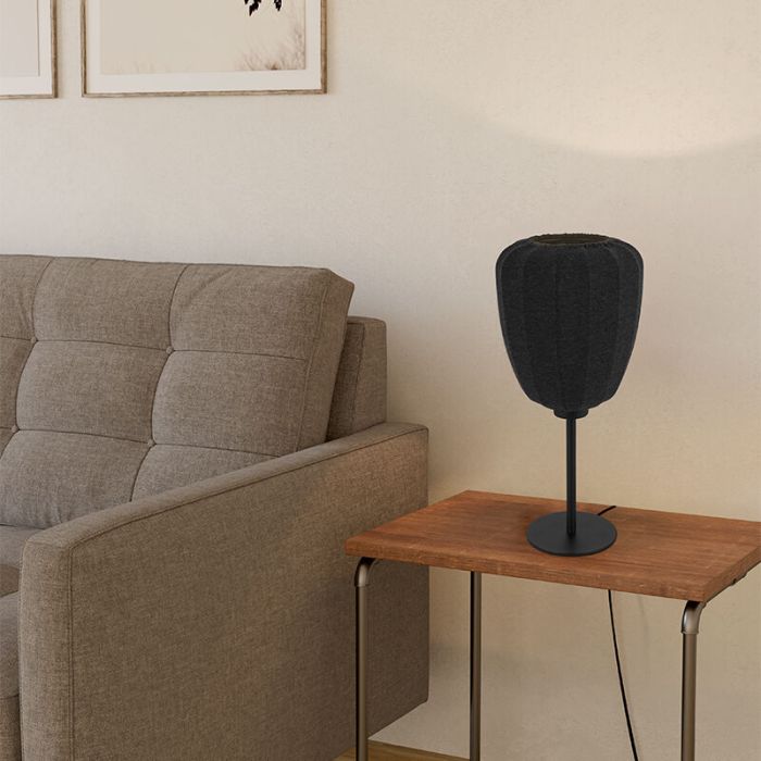 Grey table lamp fabric, Benji, with switch