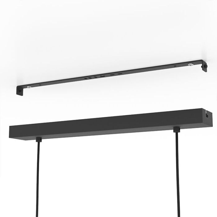Black retro pendant light wood, Juanita