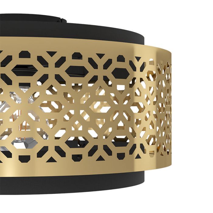 Brass retro ceiling light steel, Quincy