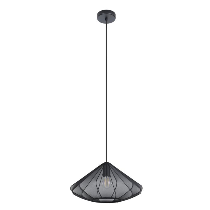 Black industrial pendant light steel, Agnese