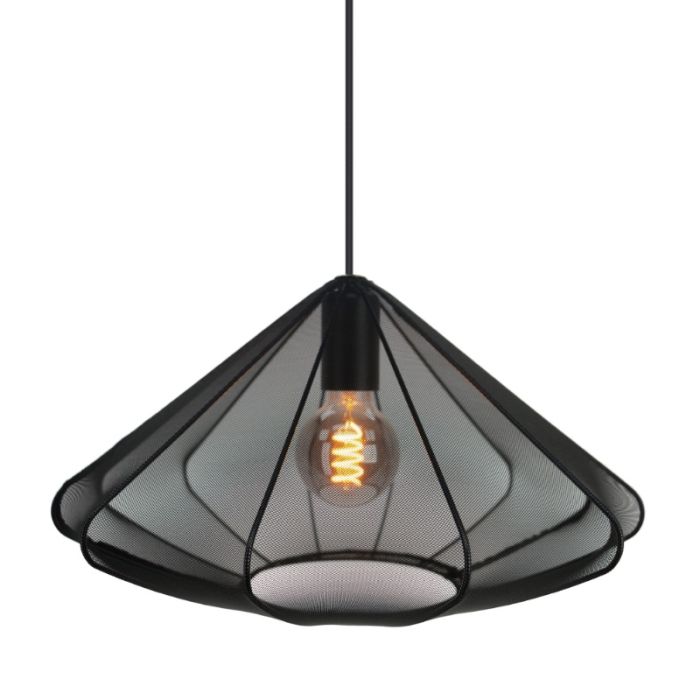 Black industrial pendant light steel, Agnese