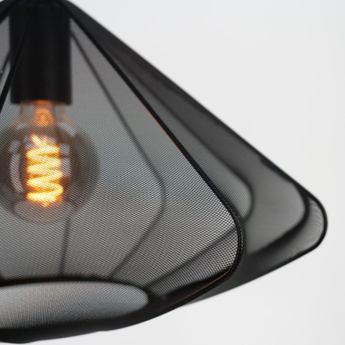 Black industrial pendant light steel, Agnese
