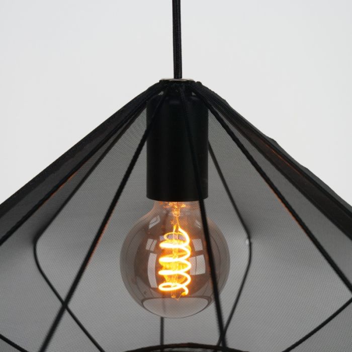 Black industrial pendant light steel, Agnese