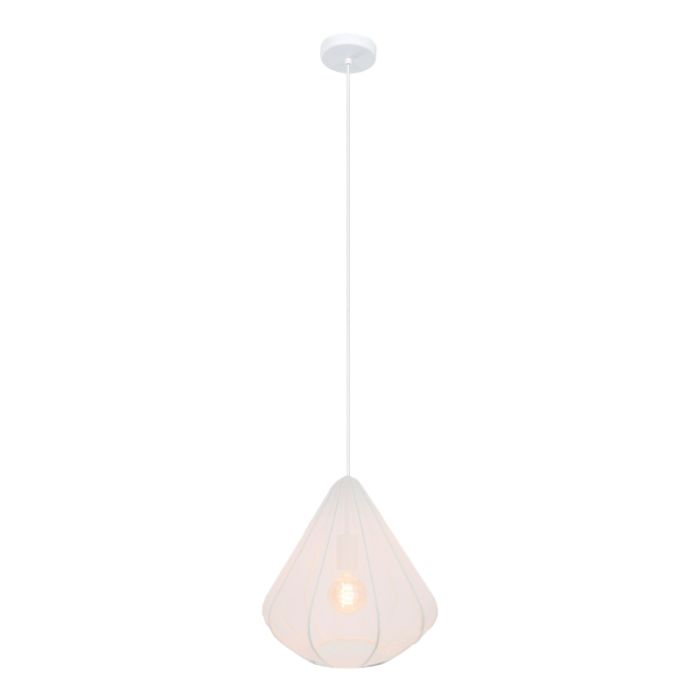White industrial pendant light steel, Agnese