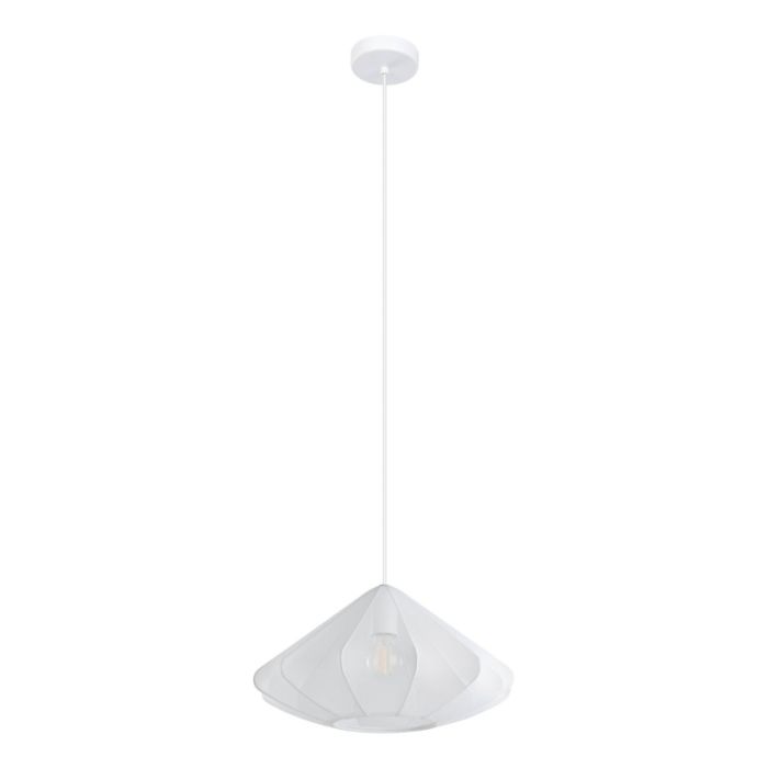 White industrial pendant light steel, Agnese