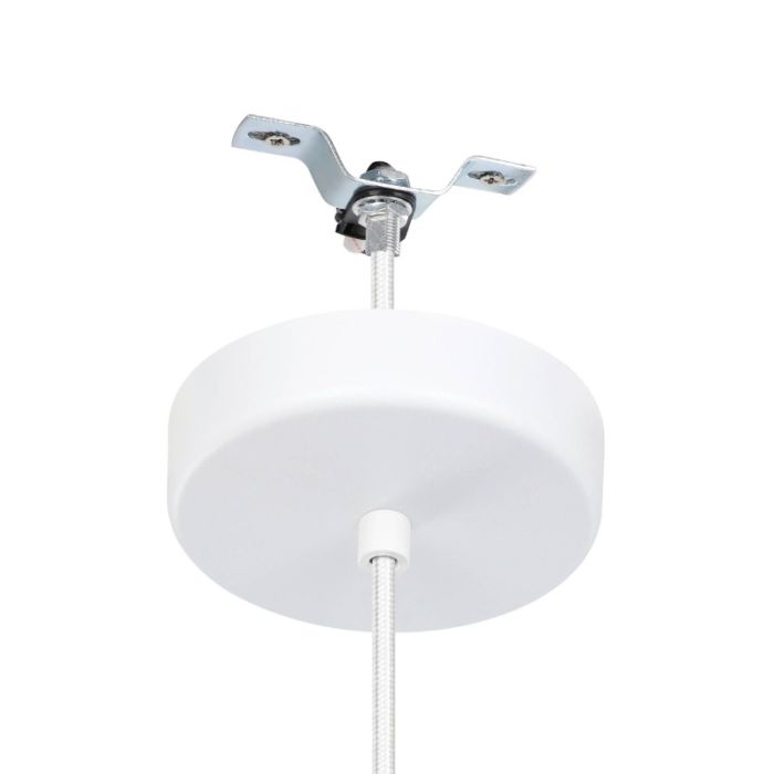White industrial pendant light steel, Agnese