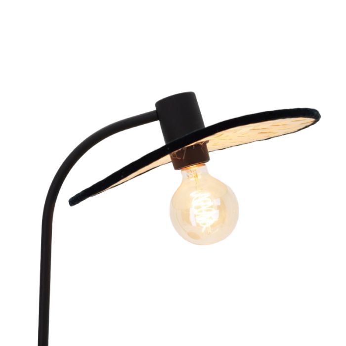 Brown rustic table lamp wood, Jillah, with switch