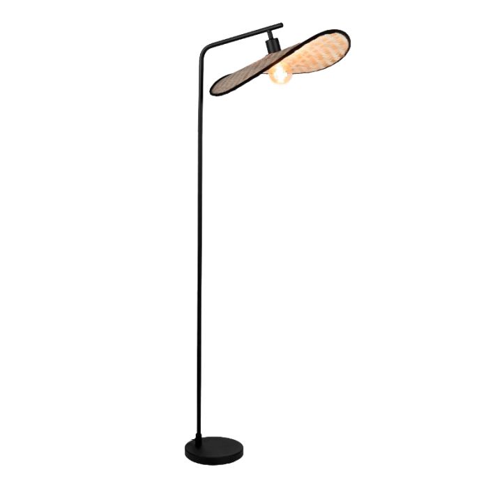 Brown rustic floor lamp wood, Jillah, with switch