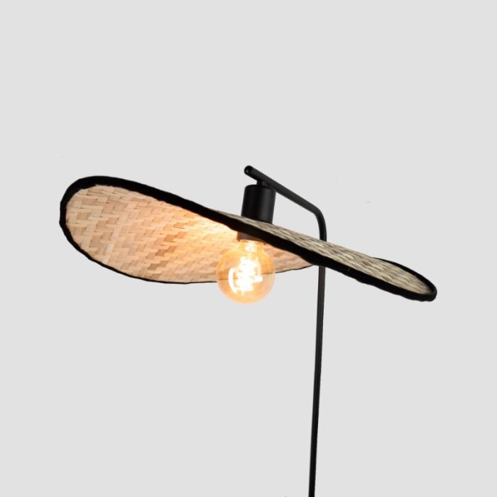 Brown rustic floor lamp wood, Jillah, with switch