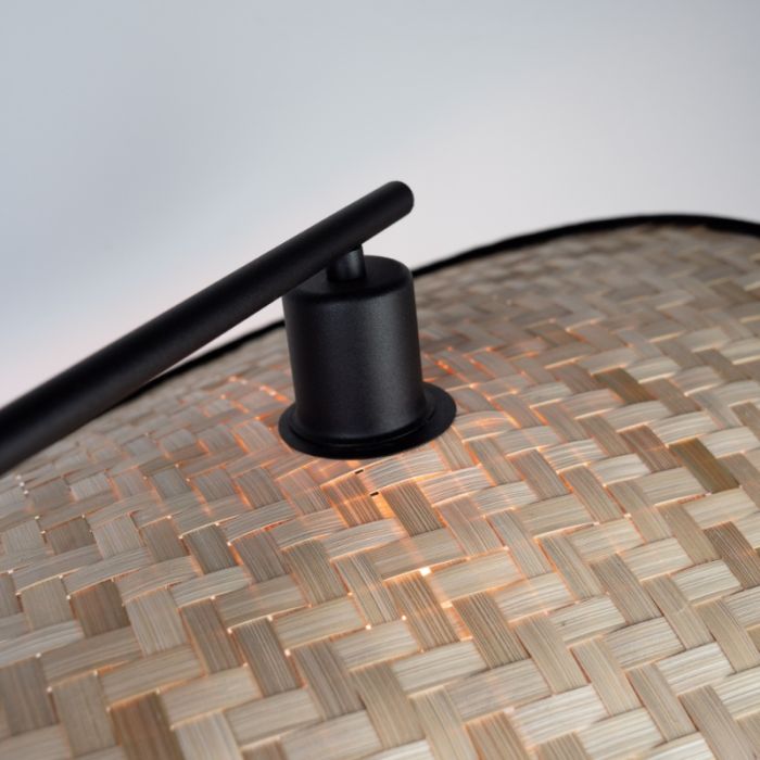 Brown rustic floor lamp wood, Jillah, with switch
