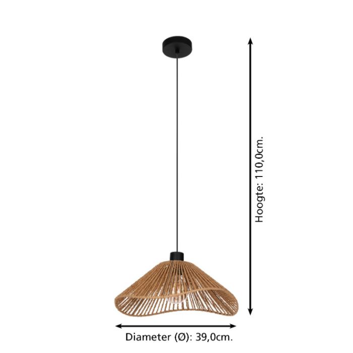 Paper pendant light brown, Jitze