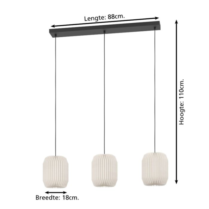 Paper pendant light white, Kars