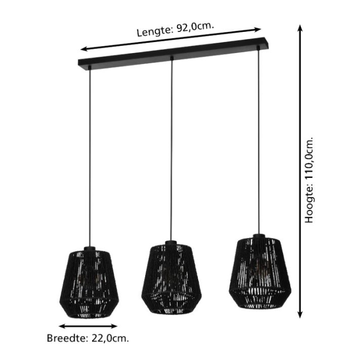 Paper pendant light black, Caine