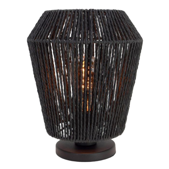 Paper table lamp black, Caine, with switch