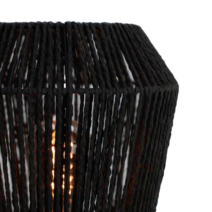 Paper table lamp black, Caine, with switch