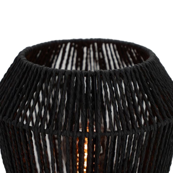 Paper table lamp black, Caine, with switch