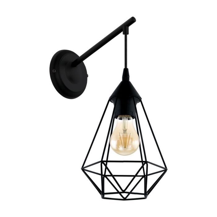 Black industrial wall light steel, Costel