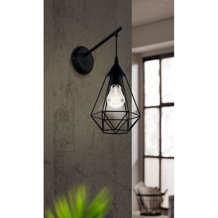 Black industrial wall light steel, Costel