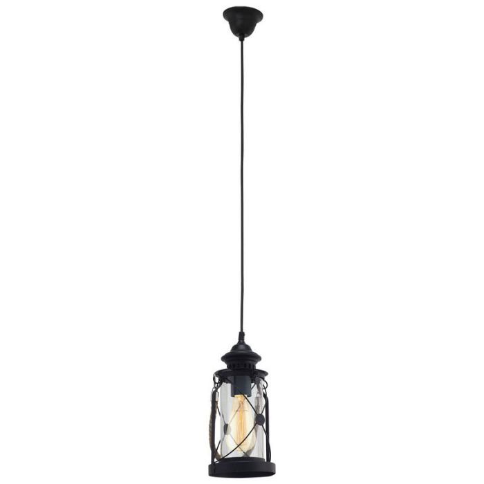 Black vintage pendant light glass, Abetone