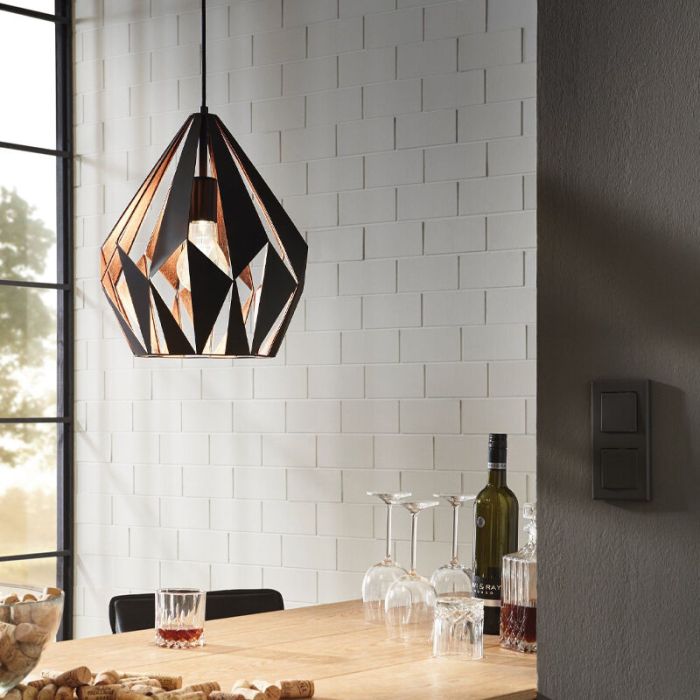 Black design pendant light metal, Acri