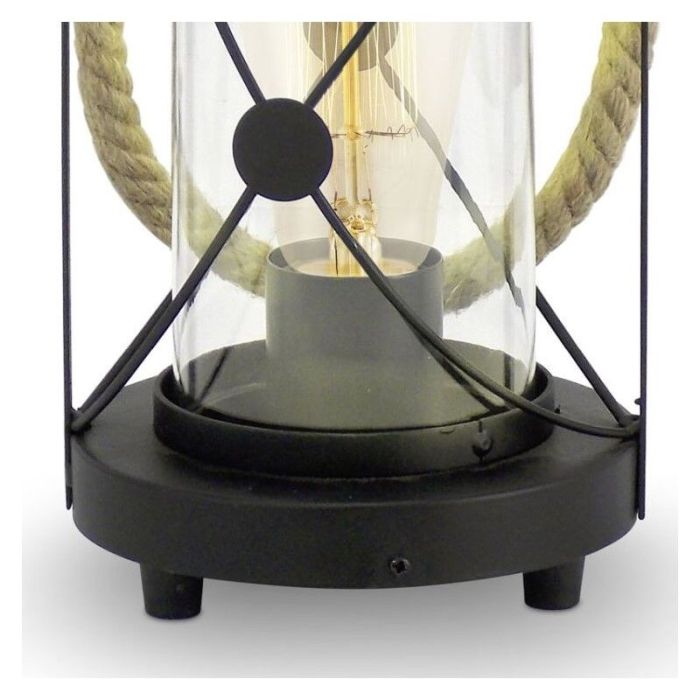 Black classic table lamp steel, Katoo, with switch