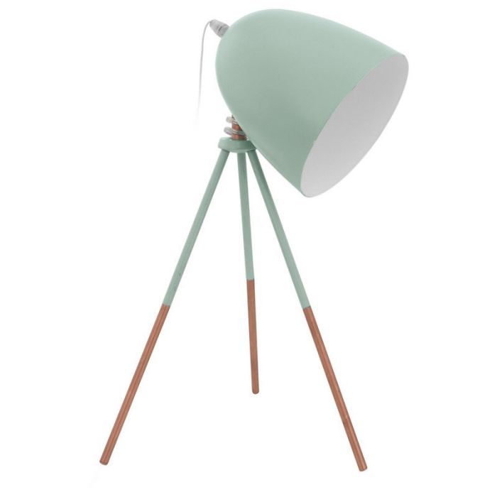 Green industrial table lamp metal, Jezebel, with switch