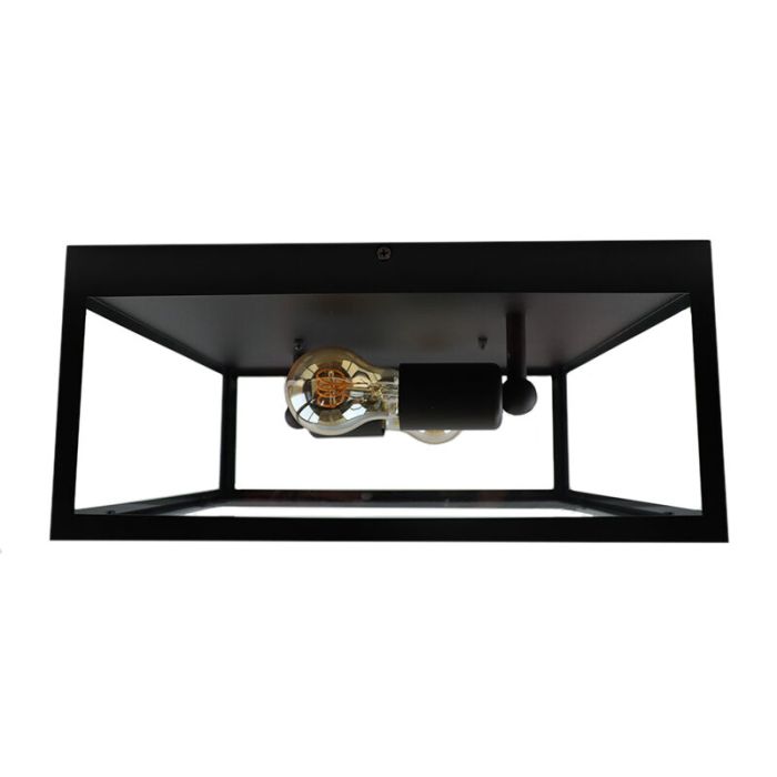 Black industrial flush ceiling light steel, Yagmur