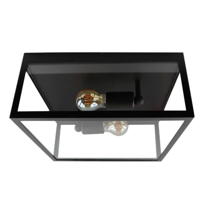 Black industrial flush ceiling light steel, Yagmur