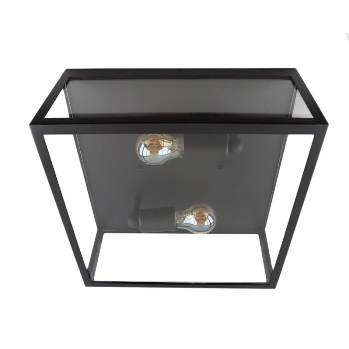 Black industrial flush ceiling light steel, Yagmur
