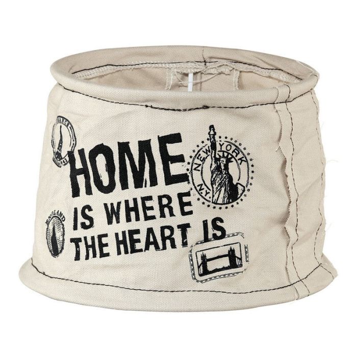 Gray Lampshade Noah, Fabric, Country