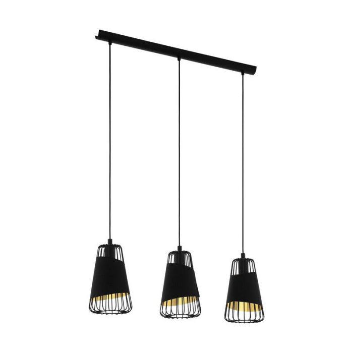 Black retro pendant light metal, Joost