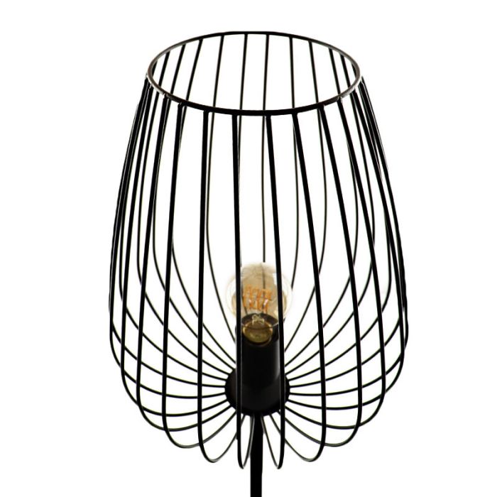 Black modern floor lamp metal, Kitana, with switch