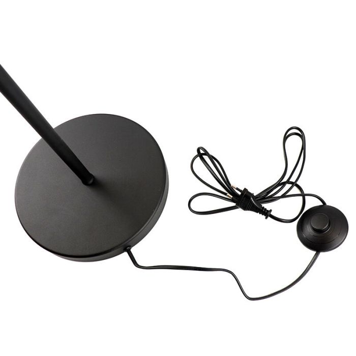 Black modern floor lamp metal, Kitana, with switch
