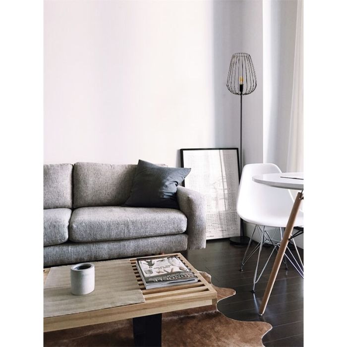 Black modern floor lamp metal, Kitana, with switch