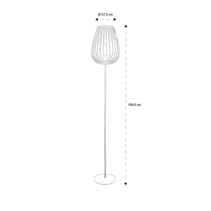 Black modern floor lamp metal, Kitana, with switch
