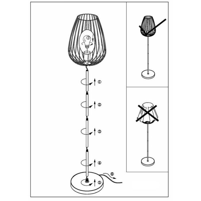 Black modern floor lamp metal, Kitana, with switch