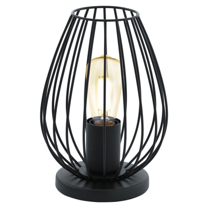 Black modern table lamp metal, Kitana, with switch